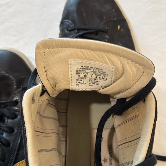 Converse Allstars John Varvatos ,Size 8 In Black/Gold Leather - Picture 6 of 9